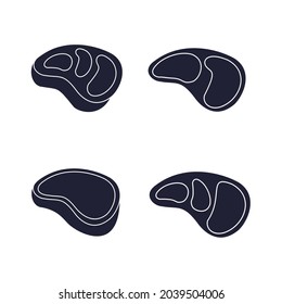 steak icons set. steak pack symbol vector elements for infographic web