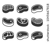 Steak Icons Set. Vector
