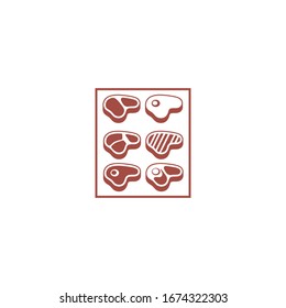 Steak Icons Set Vector Design