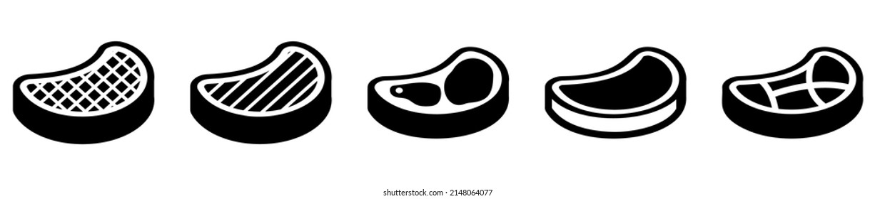 Juego de iconos de filete. Ilustración del vector aislada en fondo blanco
