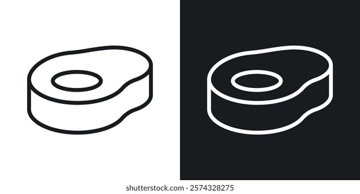Steak icons in thin black and white stroke liner style
