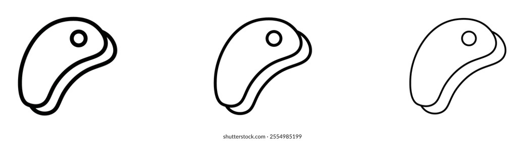 Steak icons in tree different stroke sizes