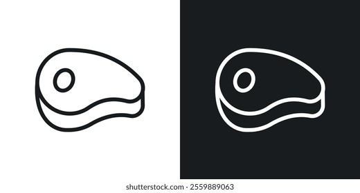 Steak icons. vector set in black colors