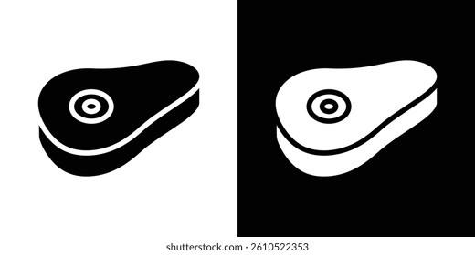 Steak icons vector set in solid flat style