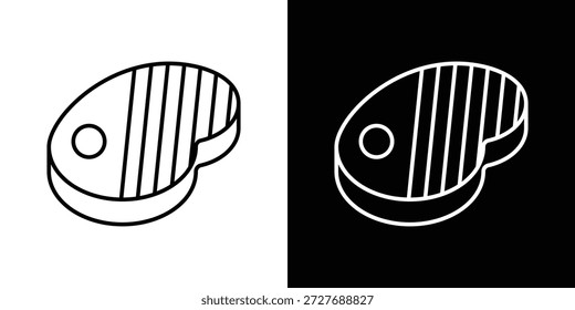 Steak icons vector.Editable stroke.linear style sign