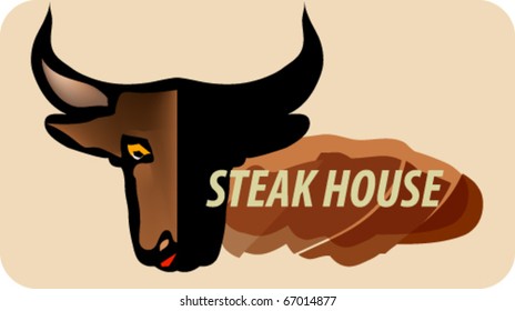 Steak illustration for sign or poster