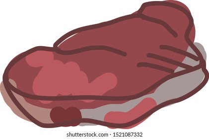 Carne, ilustración, vector sobre fondo blanco.