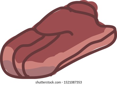 Steak, illustration, vector on white background.