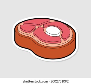 Steak isolated. beefsteak Piece of meat. vector illustration