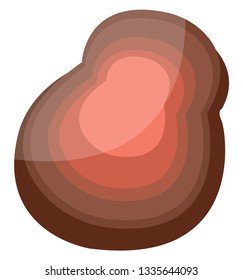 Un filete aislado en un dibujo o ilustración de color vectorial de fondo blanco.