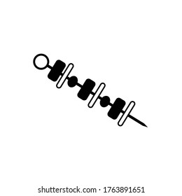 Steak Kebab Icon. Flat Vector Graphic in White Background.