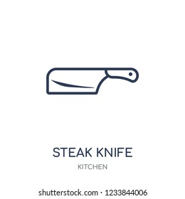 steak knife icon. steak knife linear symbol design from Kitchen collection. Simple outline element vector illustration on white background
