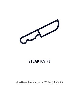 steak knife icon. Thin line steak knife icon from kitchen collection. Outline vector isolated on white background. Editable steak knife symbol can be used web and mobile