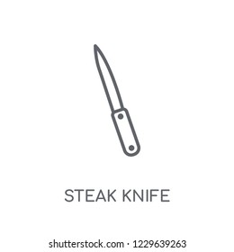 steak knife linear icon. Modern outline steak knife logo concept on white background from kitchen collection. Suitable for use on web apps, mobile apps and print media.