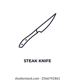 steak knife outline icon. Linear vector from kitchen concept. Thin line steak knife icon isolated on white background