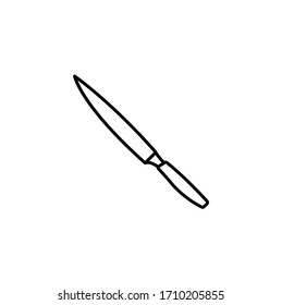 Steak knife simple thin line icon vector illustration