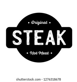 steak label on white background