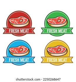 Steak labels, icon designed for steak, grill, bbq houses and restaurants. Vector illustration isolated on white background
