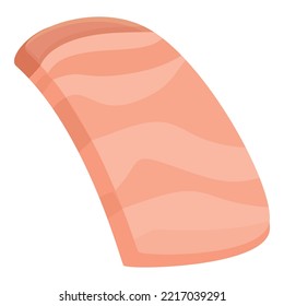 Vector de caricatura de icono de la manteca de acero. Carne de cerdo. Bacalao crudo