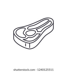 Steak line icon concept. Steak vector linear illustration, symbol, sign