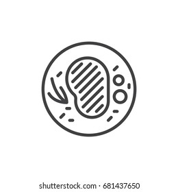 Steak line icon, outline vector sign, linear style pictogram isolated on white. Symbol, logo illustration. Editable stroke. Pixel perfect vector graphics