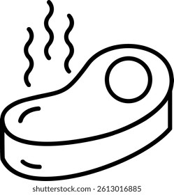 Steak Line Vector Icon Design