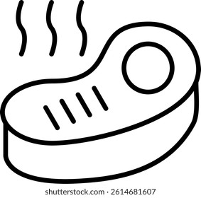 Steak Line Vector Icon Design