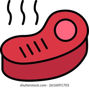 Steak Line Vector Icon Design