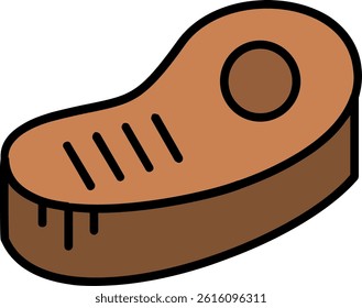 Steak Line Vector Icon Design