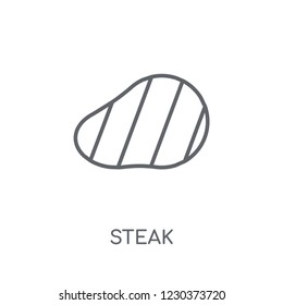 Steak linear icon. Modern outline Steak logo concept on white background from Hotel and Restaurant collection. Suitable for use on web apps, mobile apps and print media.