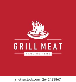 steak logo design concept steak meat bbq simple illustration symbol template food meat delicious brand product cafe and restaurant business