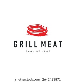 steak logo design concept steak meat bbq simple illustration symbol template food meat delicious brand product cafe and restaurant business