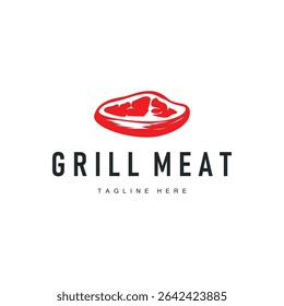 steak logo design concept steak meat bbq simple illustration symbol template food meat delicious brand product cafe and restaurant business
