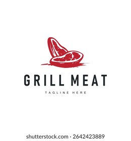 steak logo design concept steak meat bbq simple illustration symbol template food meat delicious brand product cafe and restaurant business