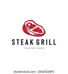 steak logo design concept steak meat bbq simple illustration symbol template food meat delicious brand product cafe and restaurant business