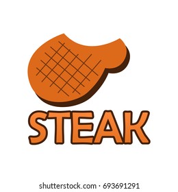 Steak logo design with unique illustration