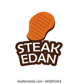 Steak logo design with unique illustration