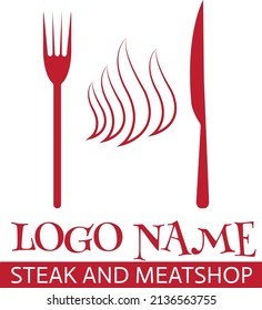 Steak logo Design Vintage.  vector illustration