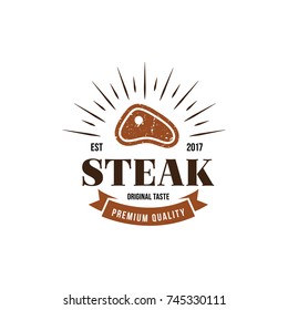 Steak Logo Emblem. Meat Symbol Flat Isolated Graphic 