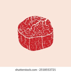 Steak logo. Isolated steak on vintage  background