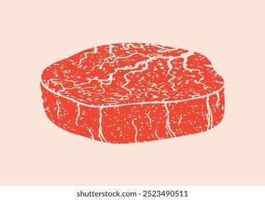 Steak logo. Isolated steak on vintage  background