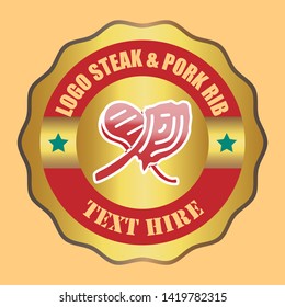 STEAK LOGO AND PORK RIB for restaurant or food businesses is easy to edit colors and edit text
