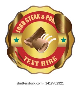 STEAK LOGO AND PORK RIB for restaurant or food businesses is easy to edit colors and edit text