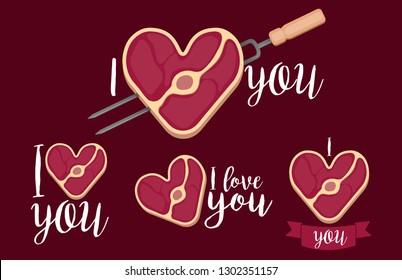 Steak Love, vector 