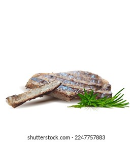 Steak low poly. Fresh, nutritious, tasty steak. Beef, veal and pork. Vector illustration. Marbled meat in the triangulation technique.