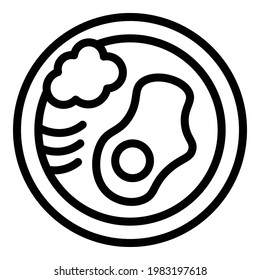 Icono de almuerzo de carne. Esquema Icono vectorial de almuerzo de acero para diseño web aislado en fondo blanco