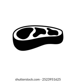 Steak Fleisch schwarz-weiß flach Vektor Symbol Design