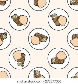 steak meat, cartoon seamless pattern background
