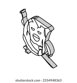 steak meat character isometric icon vector. steak meat character sign. isolated symbol illustration