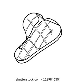 Steak meat coloring pages on the white background, Vector illustration